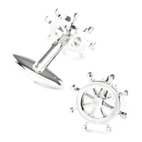 Silver Helm Ships Wheel Cufflinks Novelty Cufflinks Clinks Australia