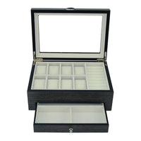 Ginko Wooden Cufflink Watch Box with a Drawer Cufflink Boxes Clinks