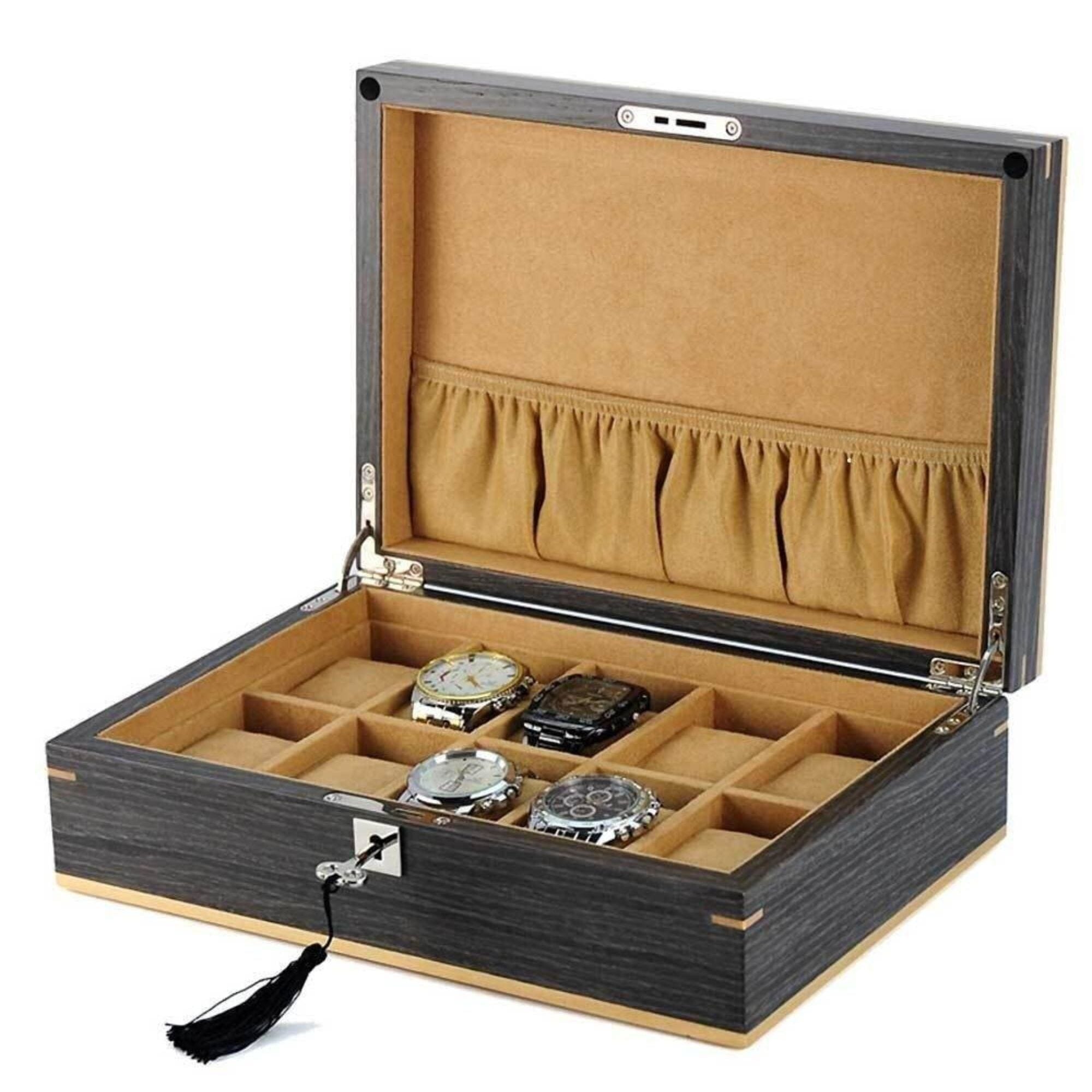 Ginko Wooden Watch Box for 10 Watches Watch Boxes Clinks 