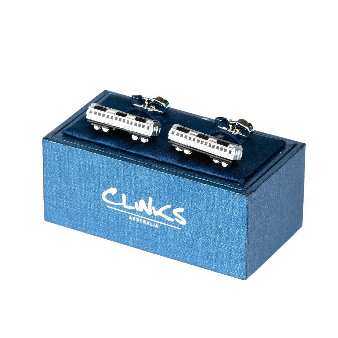 Silver and Black Train Carriage Cufflinks Novelty Cufflinks Clinks Australia 