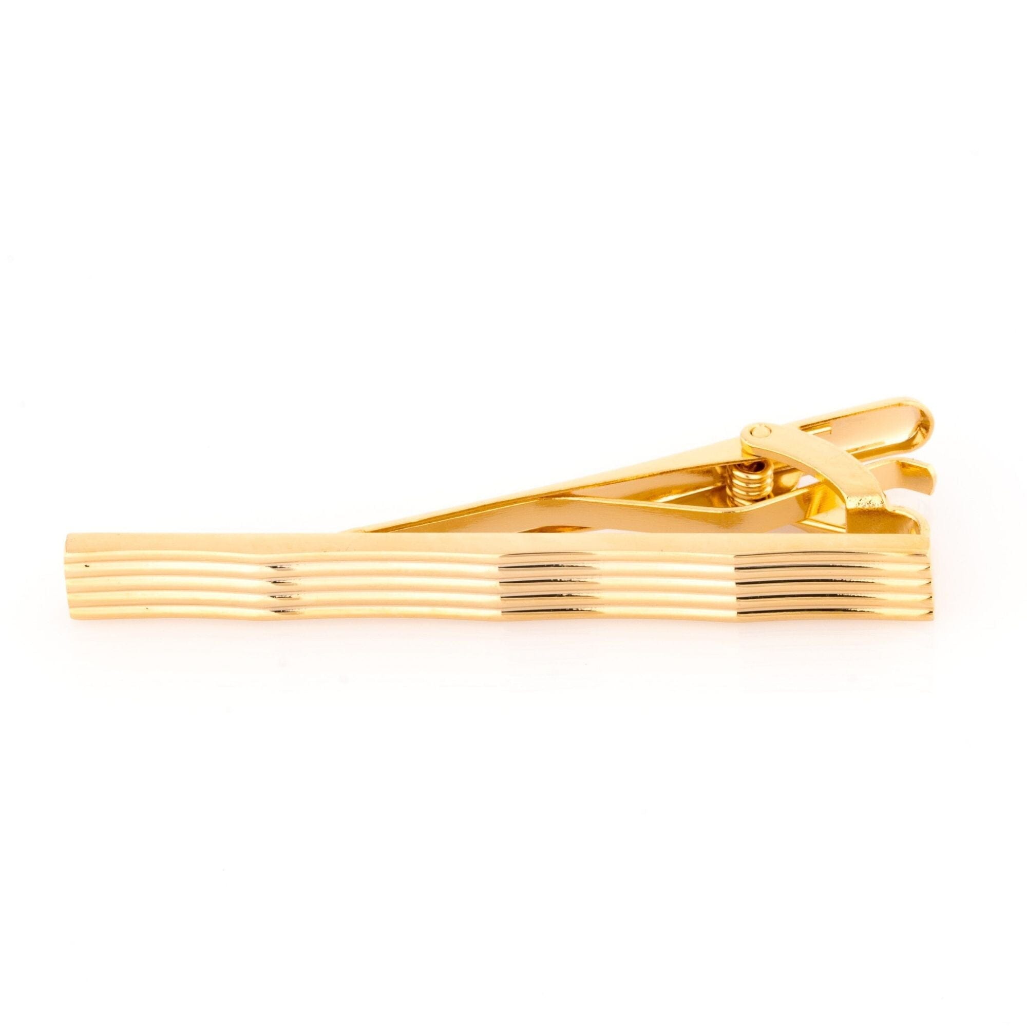 Gold Lines with Waves Tie Clip Tie Bars Clinks Gold Lines with Waves Tie Clip 