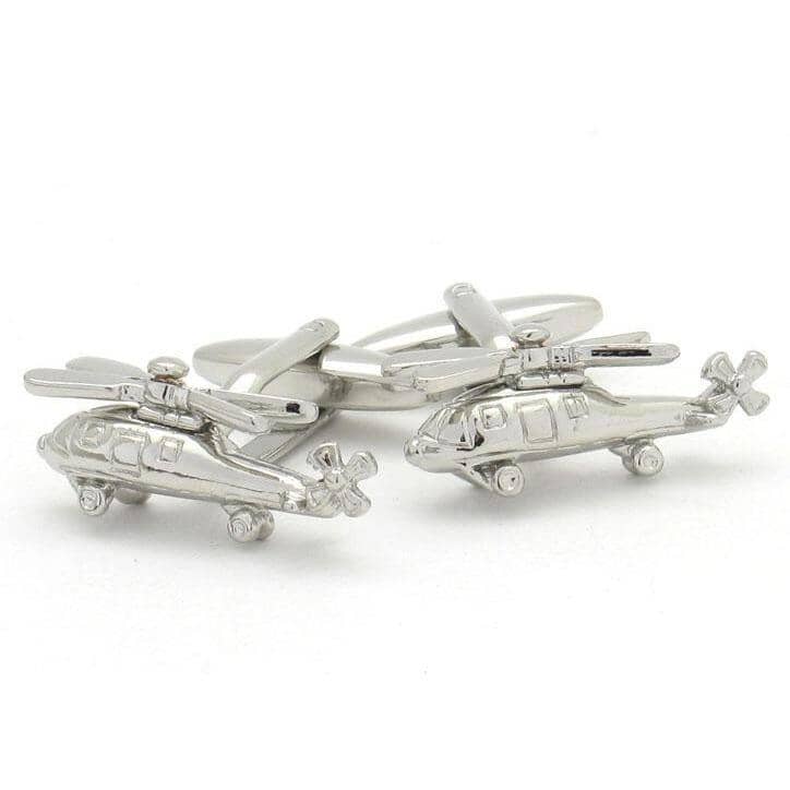 Silver Helicopter Cufflinks Novelty Cufflinks Clinks Australia Silver Helicopter Cufflinks 