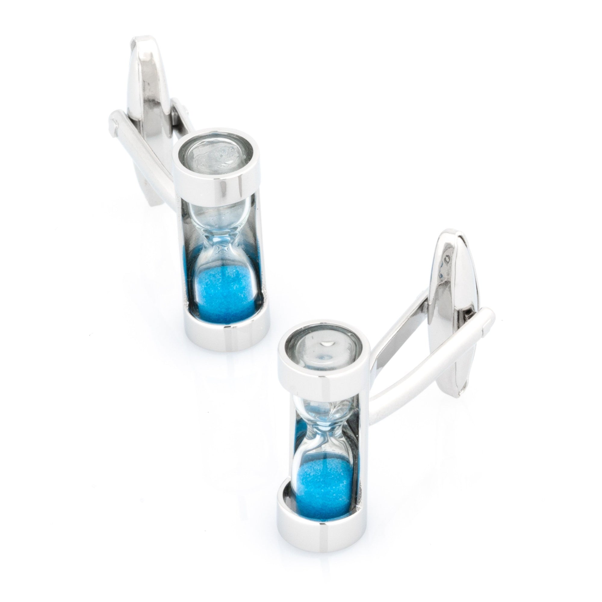 Blue Sand-Timer Hourglass Cufflinks Novelty Cufflinks Clinks Australia 