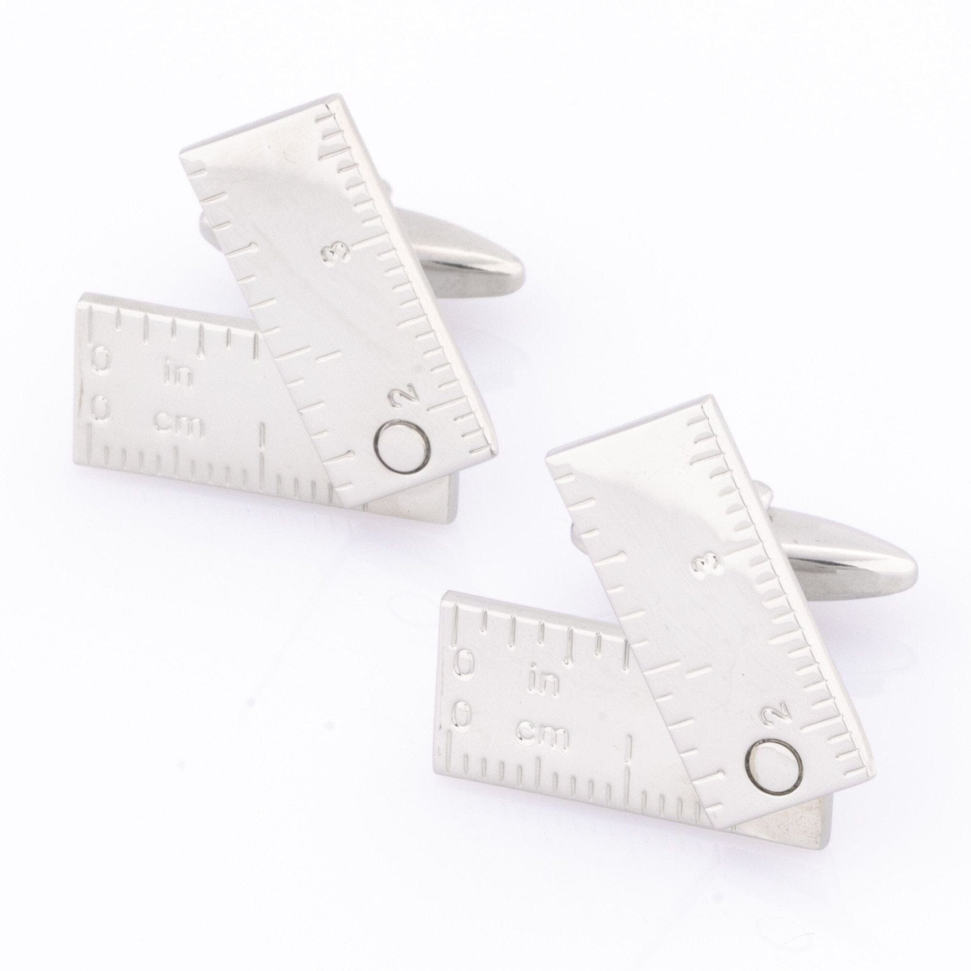 Flip Out Rulers Silver Cufflinks Novelty Cufflinks Clinks Australia Flip Out Rulers Silver Cufflinks 