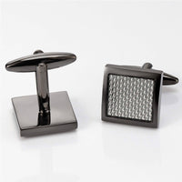 Carbon Fibre in Gunmetal Square Cufflinks Classic & Modern Cufflinks Clinks Australia