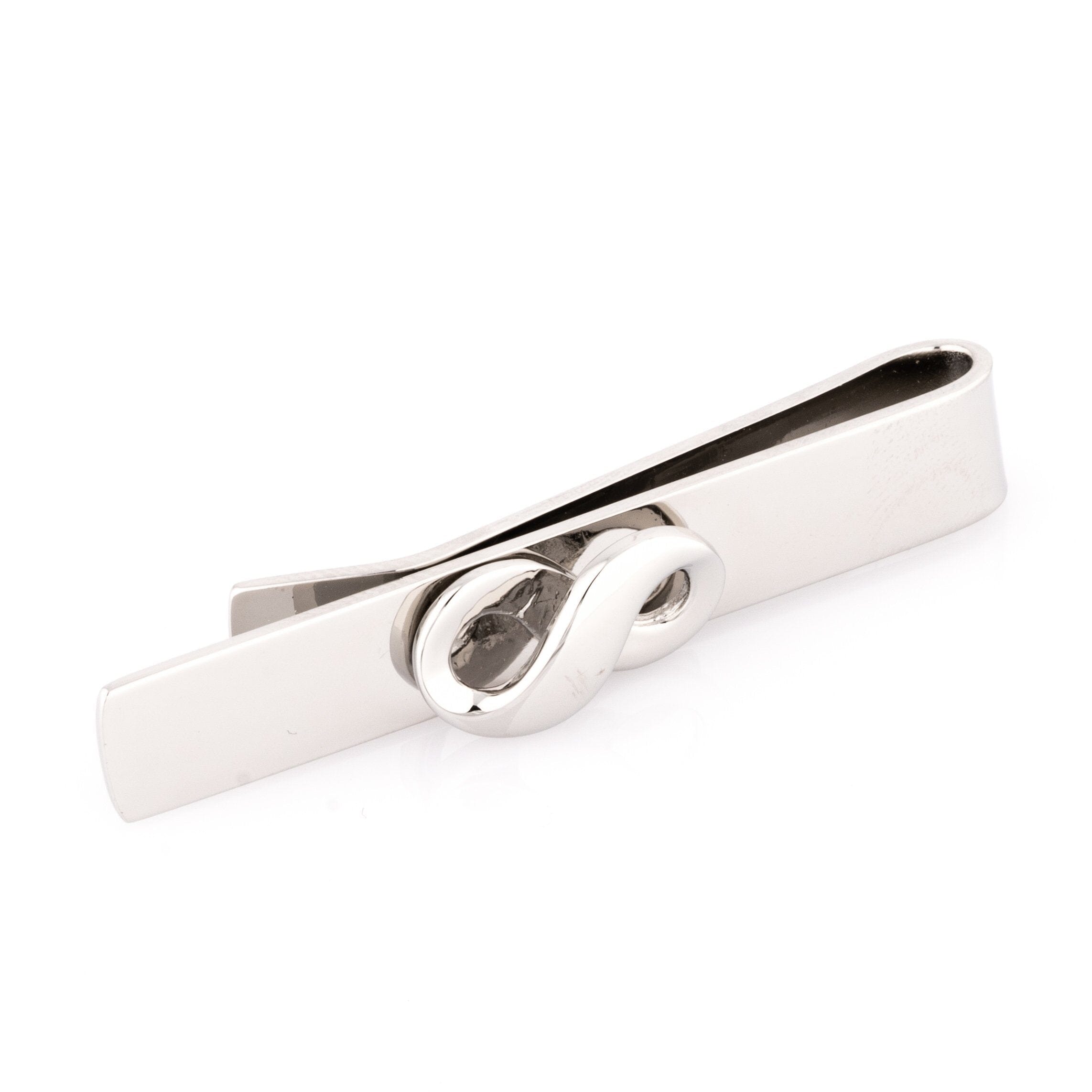Silver Infinity Tie Bar Tie Clips Clinks 