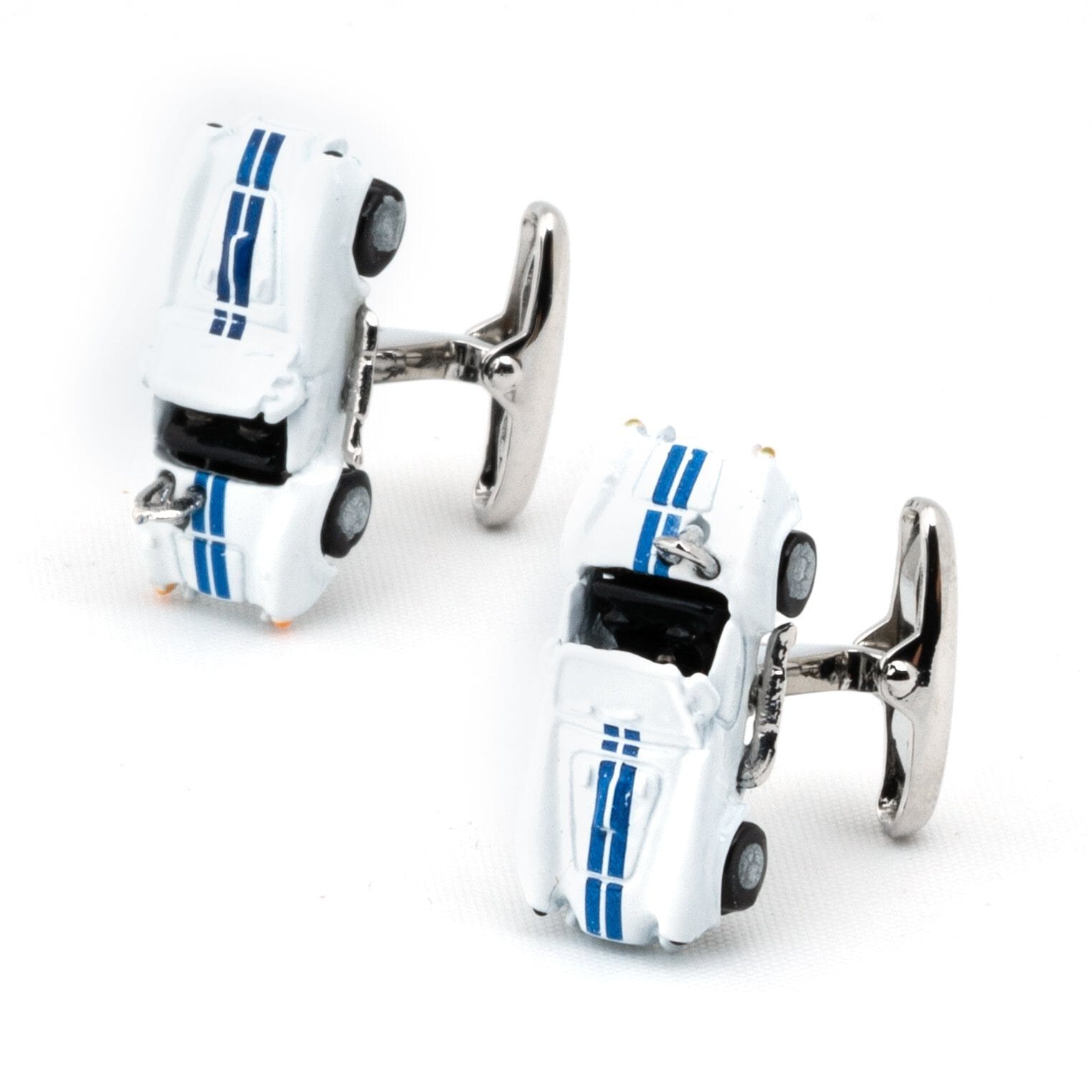 Blue White Classic Sports Car Cufflinks (AC Shelby Cobra) Novelty Cufflinks Clinks Australia 