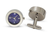 Round Blue Faced Working Clock Watch Cufflinks Novelty Cufflinks Clinks Australia