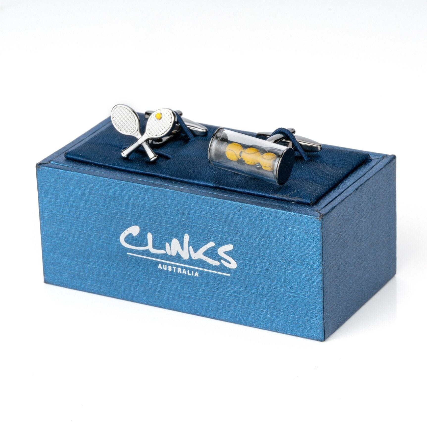 Tennis Racquet and Balls Cufflinks Novelty Cufflinks Clinks Australia 