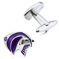 Purple Tropical Angel Fish Cufflinks Novelty Cufflinks Clinks Australia