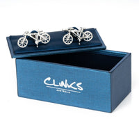 Silver Racing Bike Bicycle Cufflinks Novelty Cufflinks Clinks Australia