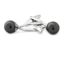 Crystal Pearl Black Cufflinks Classic & Modern Cufflinks Clinks Australia Crystal Pearl Black Cufflinks