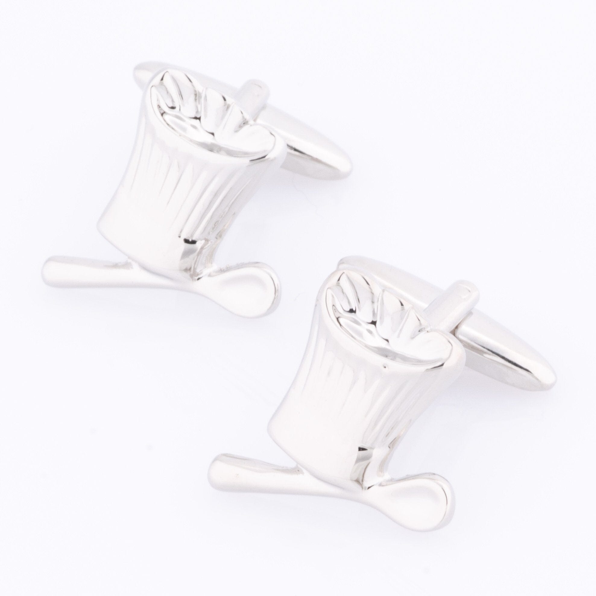 Chefs Hat & Spoon Silver Cufflinks Novelty Cufflinks Clinks Australia 