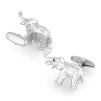 Brushed Silver Elephant Cufflinks Novelty Cufflinks Clinks Australia