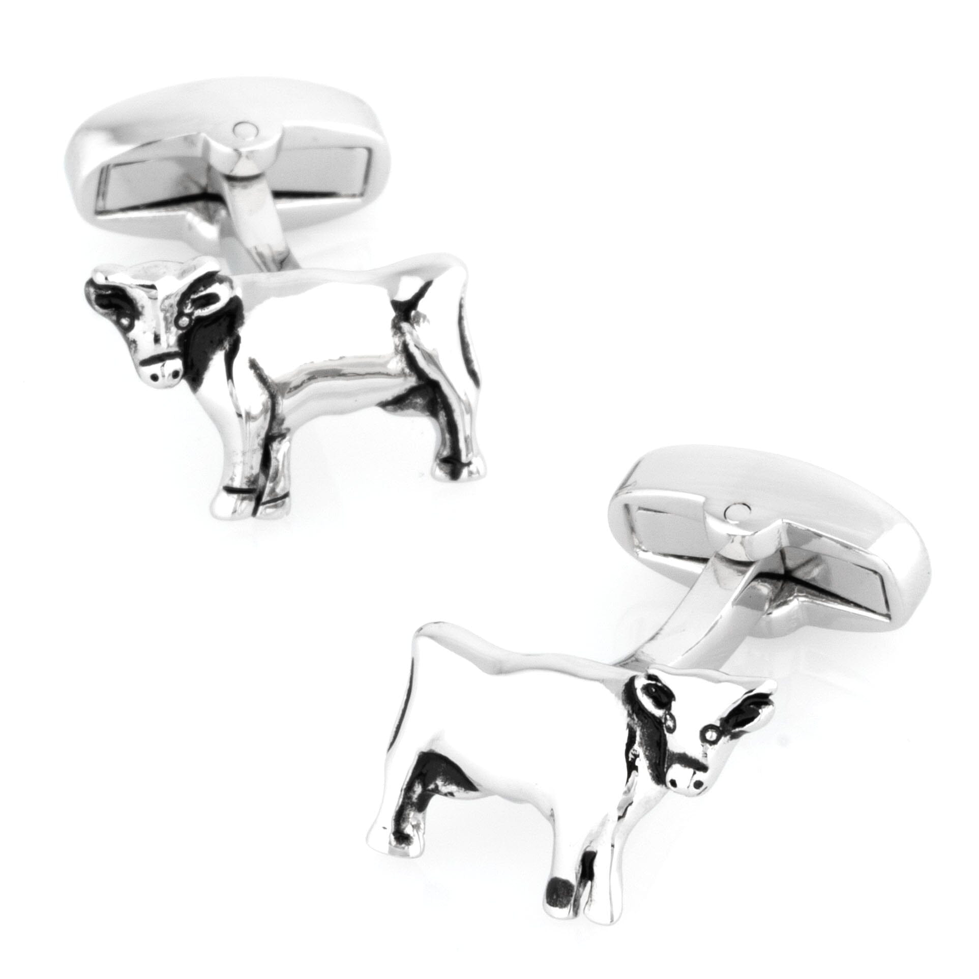 Silver Cow Cufflinks Novelty Cufflinks Clinks Australia Silver Cow Cufflinks 