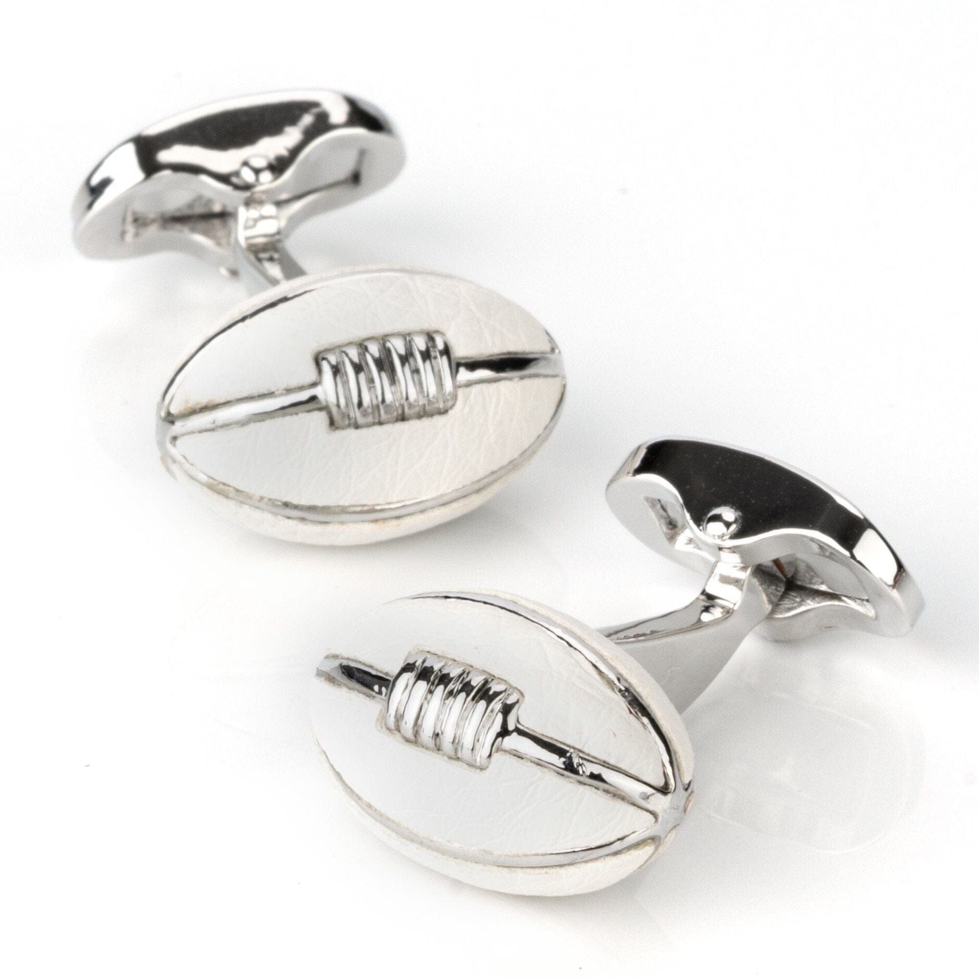 Footy White Leather Football Cufflinks Novelty Cufflinks Clinks Australia Footy White Leather Football Cufflinks 