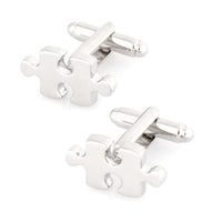 Silver "Puzzle" Jigsaw Cufflinks Novelty Cufflinks Clinks Australia