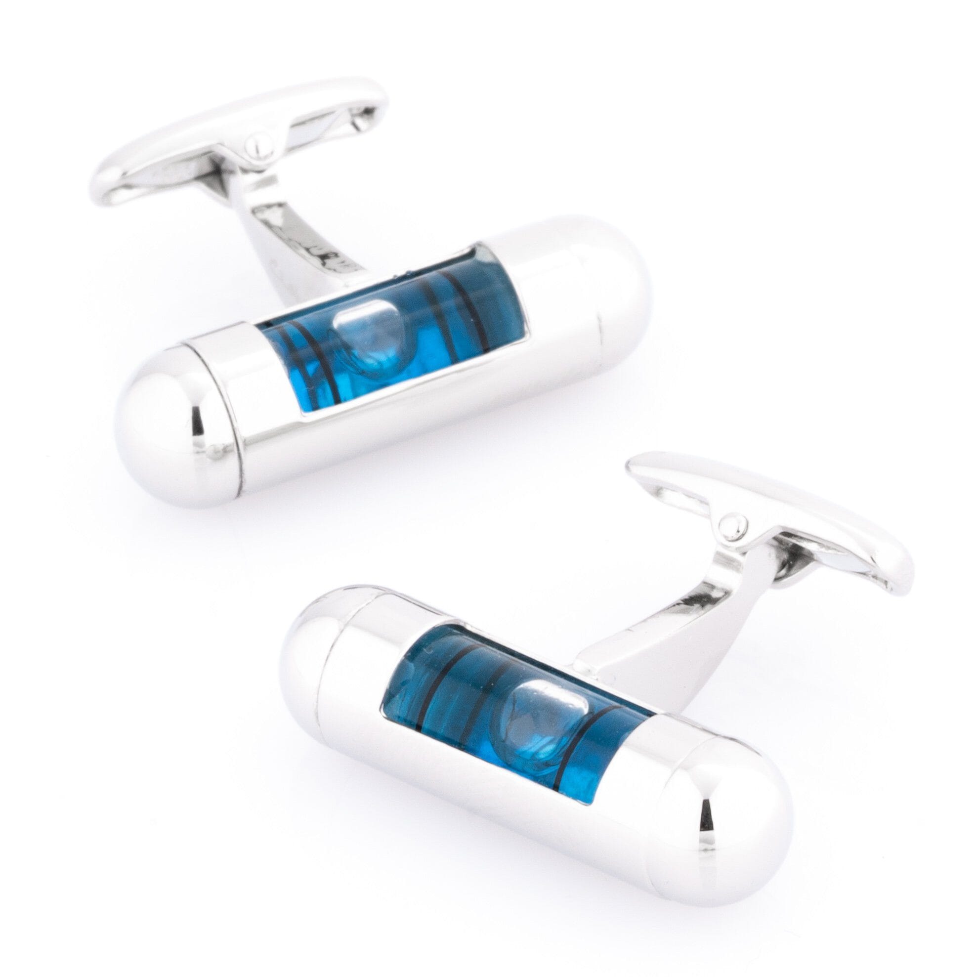 Blue Spirit Level Cufflinks Novelty Cufflinks Clinks Australia Blue Spirit Level Cufflinks 