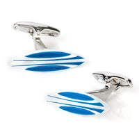 Blue/White Surfboard Cufflinks Novelty Cufflinks Clinks Australia