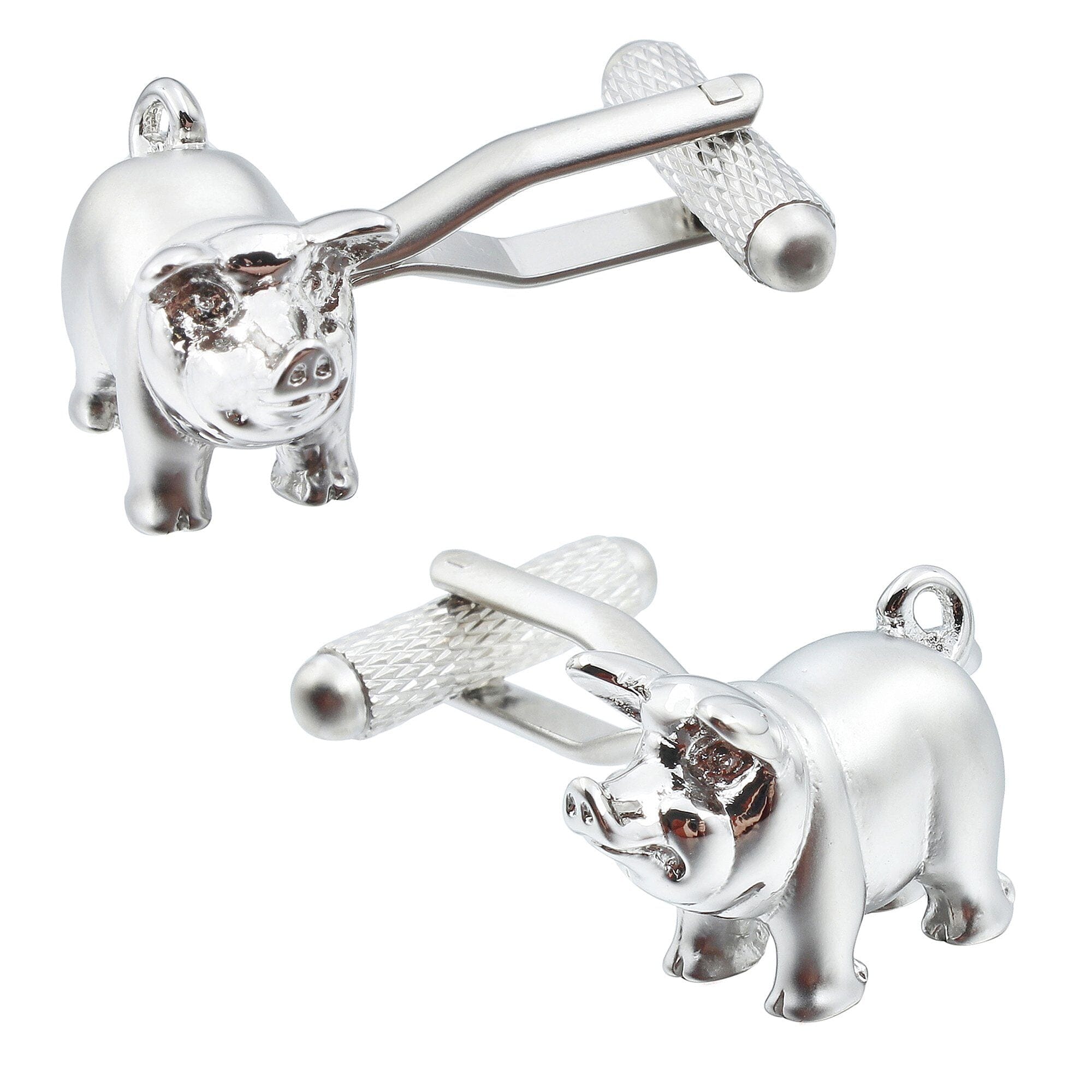 Cute Fat Pig Silver Cufflinks Novelty Cufflinks Clinks Australia 