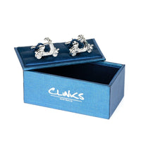 Silver 3D Vespa Scooter Cufflinks Novelty Cufflinks Clinks Australia