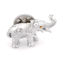 Brushed Silver Elephant Lapel Pin Lapel Pin Clinks