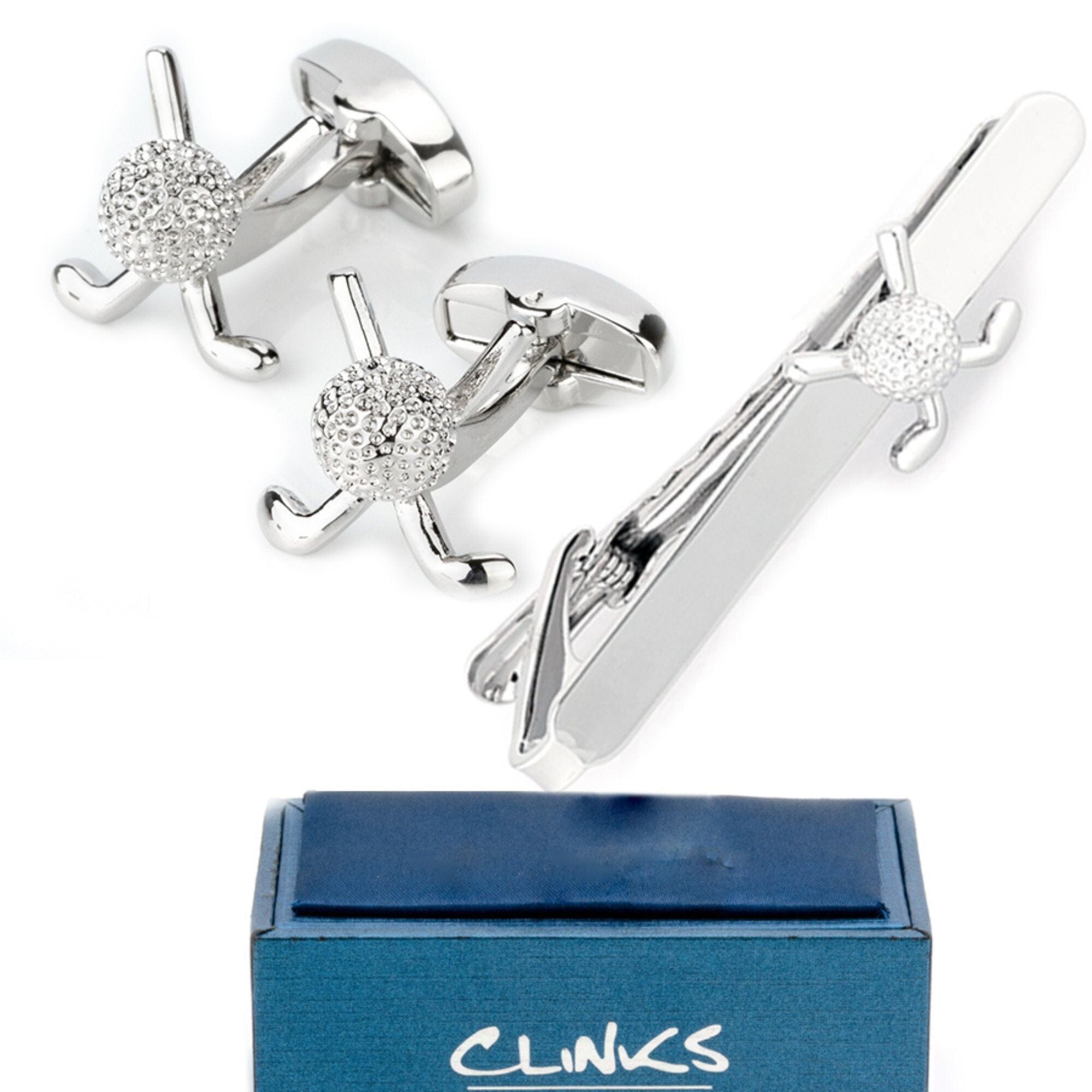 Golf Club Ball Cufflinks & Tie Clip Set Gift Set Clinks Australia 