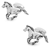 Silver Galloping Horses Cufflinks Novelty Cufflinks Clinks Australia