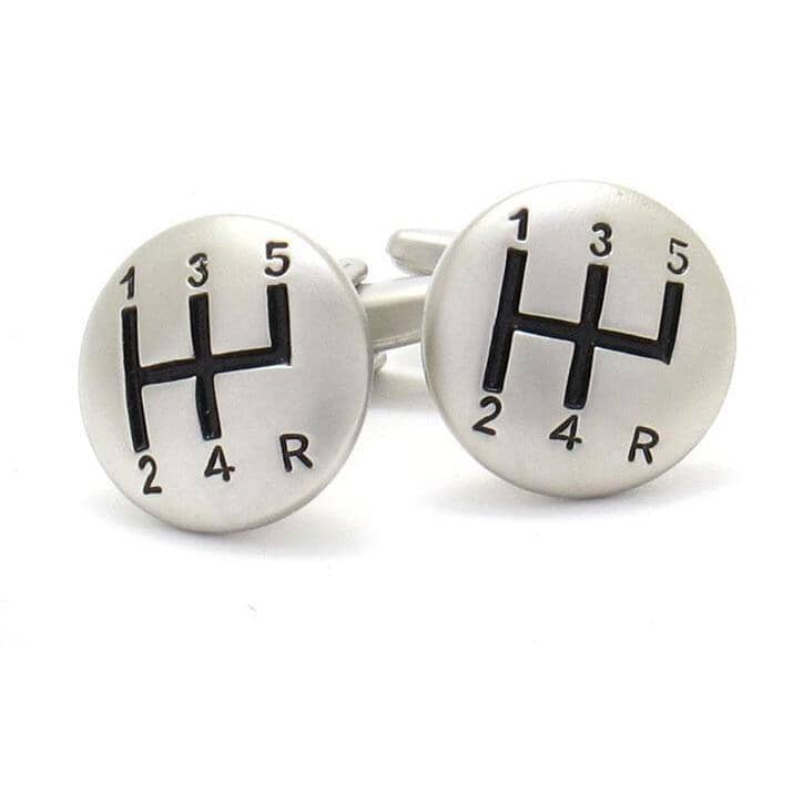 Brushed Silver Gear Shift Cufflinks Novelty Cufflinks Clinks Australia Silver Gear Shift Cufflinks 