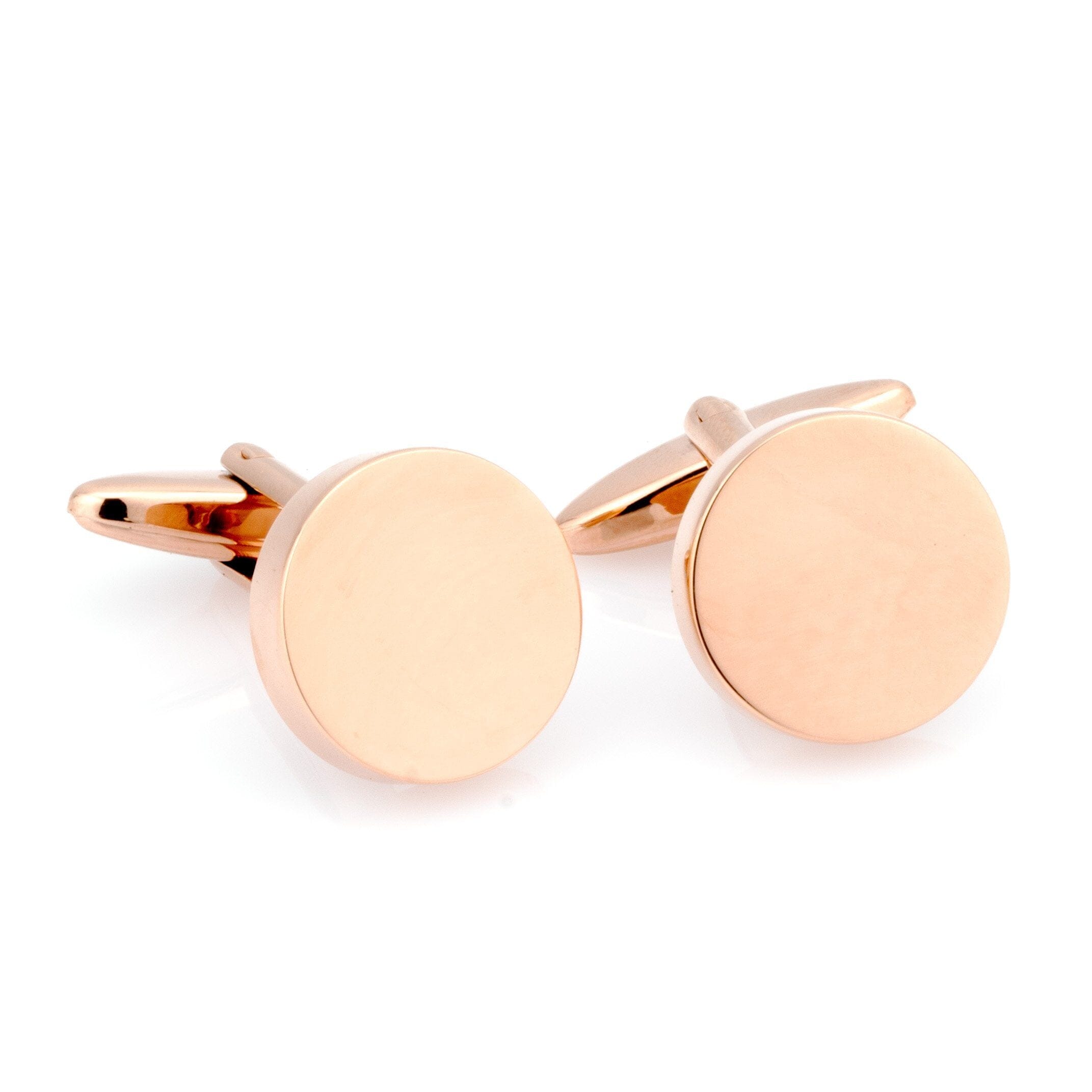 Engravable Round Cufflinks Rose Gold Classic & Modern Cufflinks Clinks Australia 
