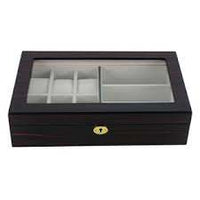 Ebony Wooden Watch Box, 6 Watch Box, 3 Sunglasses, Cuffed Watch Box, Clinks Australia Watch Box, Ebony Watch Boxes on Cuffed, Australia Watch Box, Watch Storage Box, Watch Display Box, 6 Slots Watch Box + 3 Sunglasses, Watch Boxes for 6 , Ebony Watch Box, Wooden Watch Box, Ebony, CB5065, Clinks, Clinks Australia, Cuffed