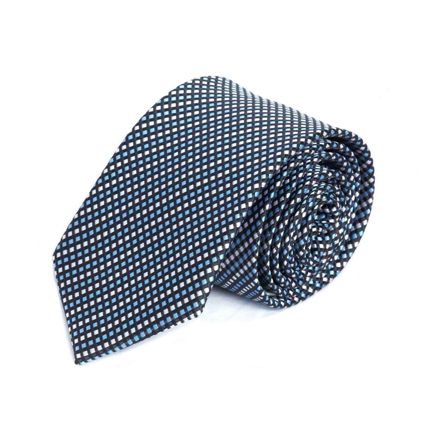 Silver, Black and Blue Weave MF Tie Ties Cuffed.com.au 