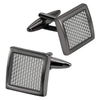 Carbon Fibre in Gunmetal Square Cufflinks Classic & Modern Cufflinks Clinks Australia Default