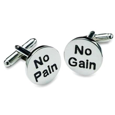 No Pain, No Gain Cufflinks Novelty Cufflinks Clinks Australia No Pain, No Gain Cufflinks 