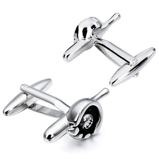Baseball Bat, Glove and Ball Cufflinks in Silver Novelty Cufflinks Clinks Australia 