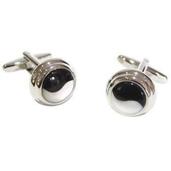 Black & White Mother of Pearl Swirl Cufflinks Classic & Modern Cufflinks Clinks Australia Black & White Mother of Pearl Swirl Cufflinks 