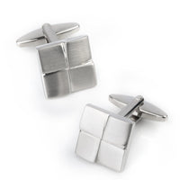 Silver Four-Square Cufflinks Classic & Modern Cufflinks Clinks Australia