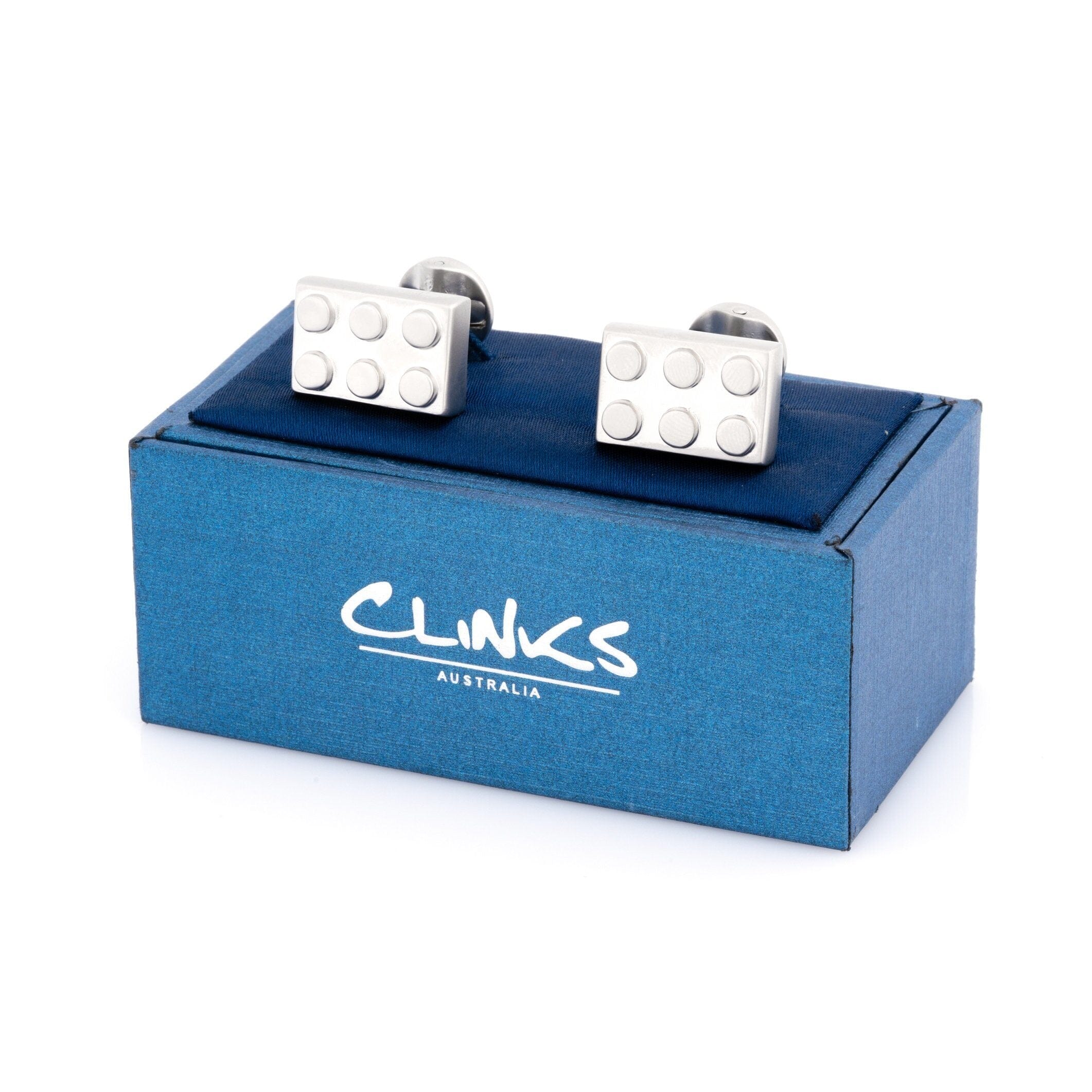 Silver Building Block Cufflinks Novelty Cufflinks Clinks Australia 
