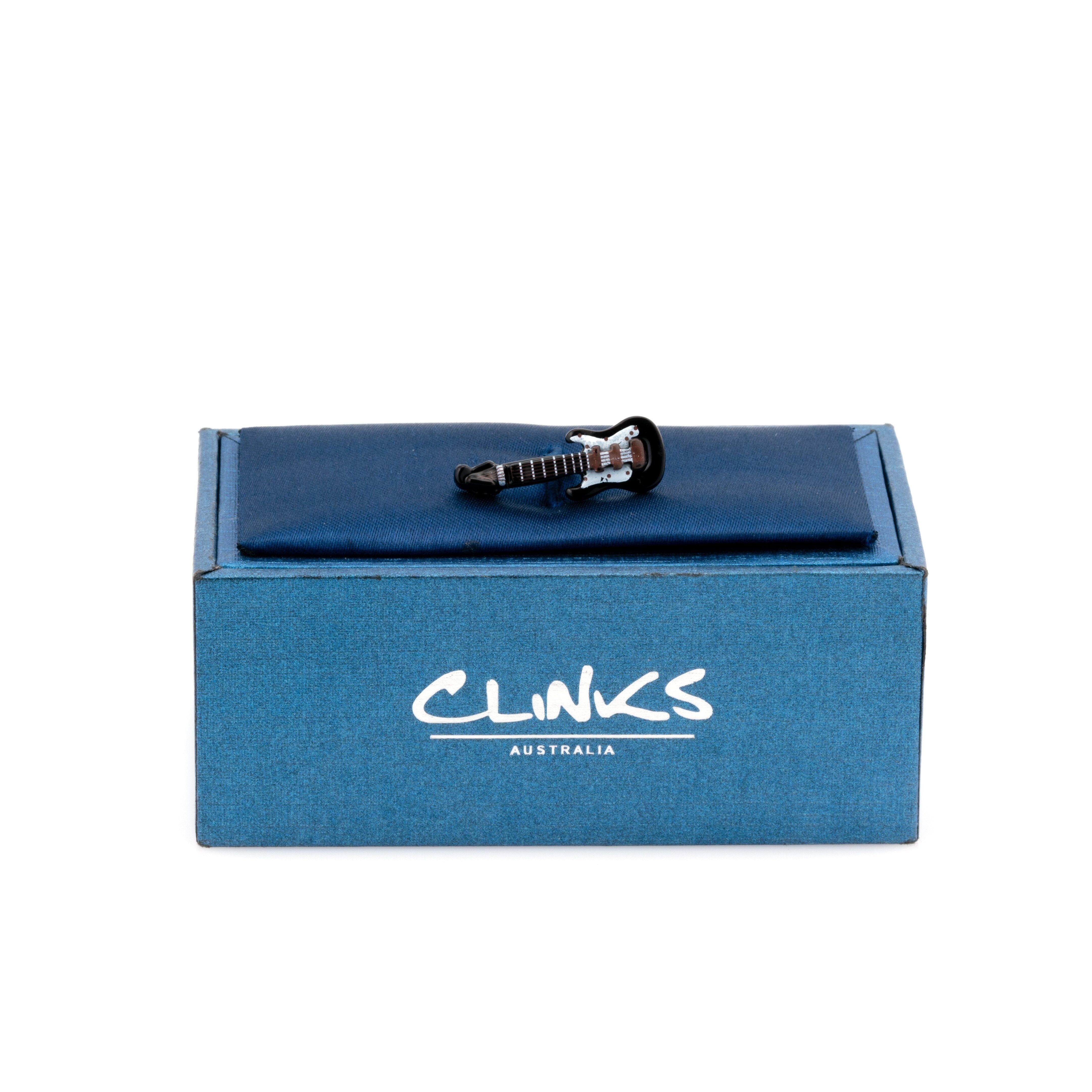 Black Electric Guitar Lapel Pin Lapel Pin Clinks 