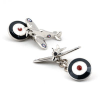 Spitfire Plane Cufflinks with Chain and Roundel Novelty Cufflinks Clinks Australia