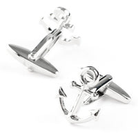 Shiny Silver Ship Anchor Cufflinks Novelty Cufflinks Clinks Australia