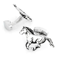 Silver Galloping Horses Cufflinks Novelty Cufflinks Clinks Australia