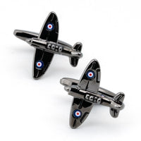 Spitfire Airplane Gunmetal Cufflinks Novelty Cufflinks Clinks Australia