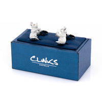 Silver Koala Cufflinks with Crystal Eyes Novelty Cufflinks Clinks Australia