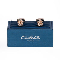 Rose Gold Knot Cufflinks Classic & Modern Cufflinks Clinks Australia