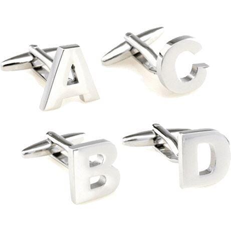 Silver Cut Out Initial Letter Cufflinks Classic & Modern Cufflinks Clinks Australia 