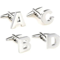 Silver Cut Out Initial Letter Cufflinks Classic & Modern Cufflinks Clinks Australia