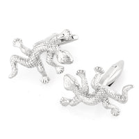 Silver Gecko Lizard Cufflinks Novelty Cufflinks Clinks Australia Silver Gecko Lizard Cufflinks