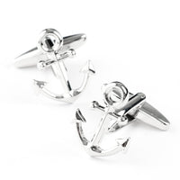 Shiny Silver Ship Anchor Cufflinks Novelty Cufflinks Clinks Australia