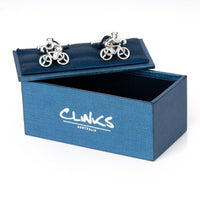 Silver Bicycle Cyclist Cufflinks Novelty Cufflinks Clinks Australia